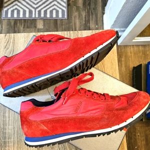 Suede/leather men's Prada sneakers
